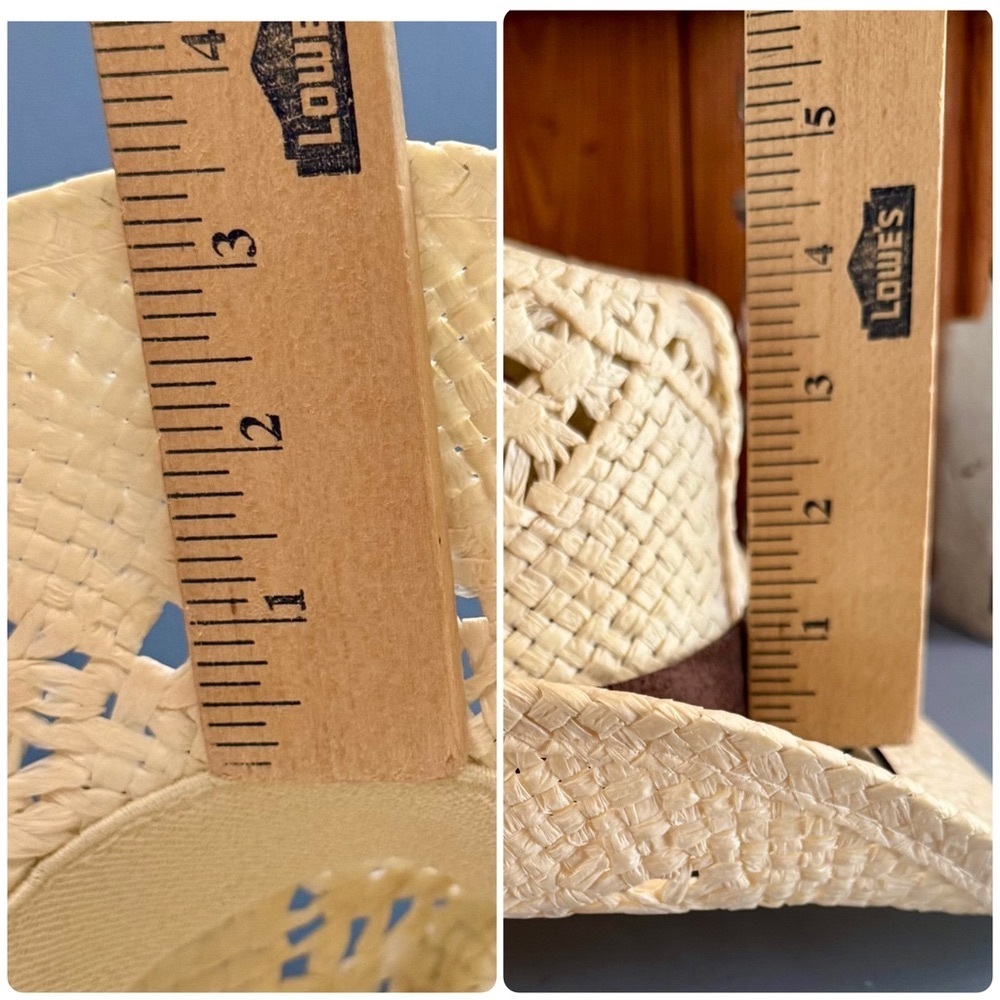 Women’s Straw Cowboy Hat Amber and Wooden Bead Western Drifter - Picture 6 of 7